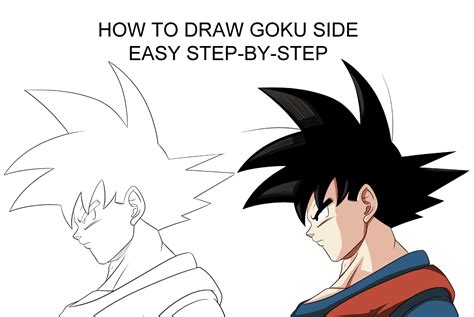 How To Draw Goku (Side View) Step By Step For Beginners.
